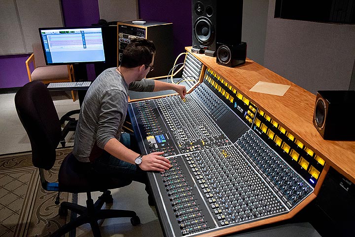 Studio A with 32 channel automated API 1608 console and Avid Pro Tools HDX system